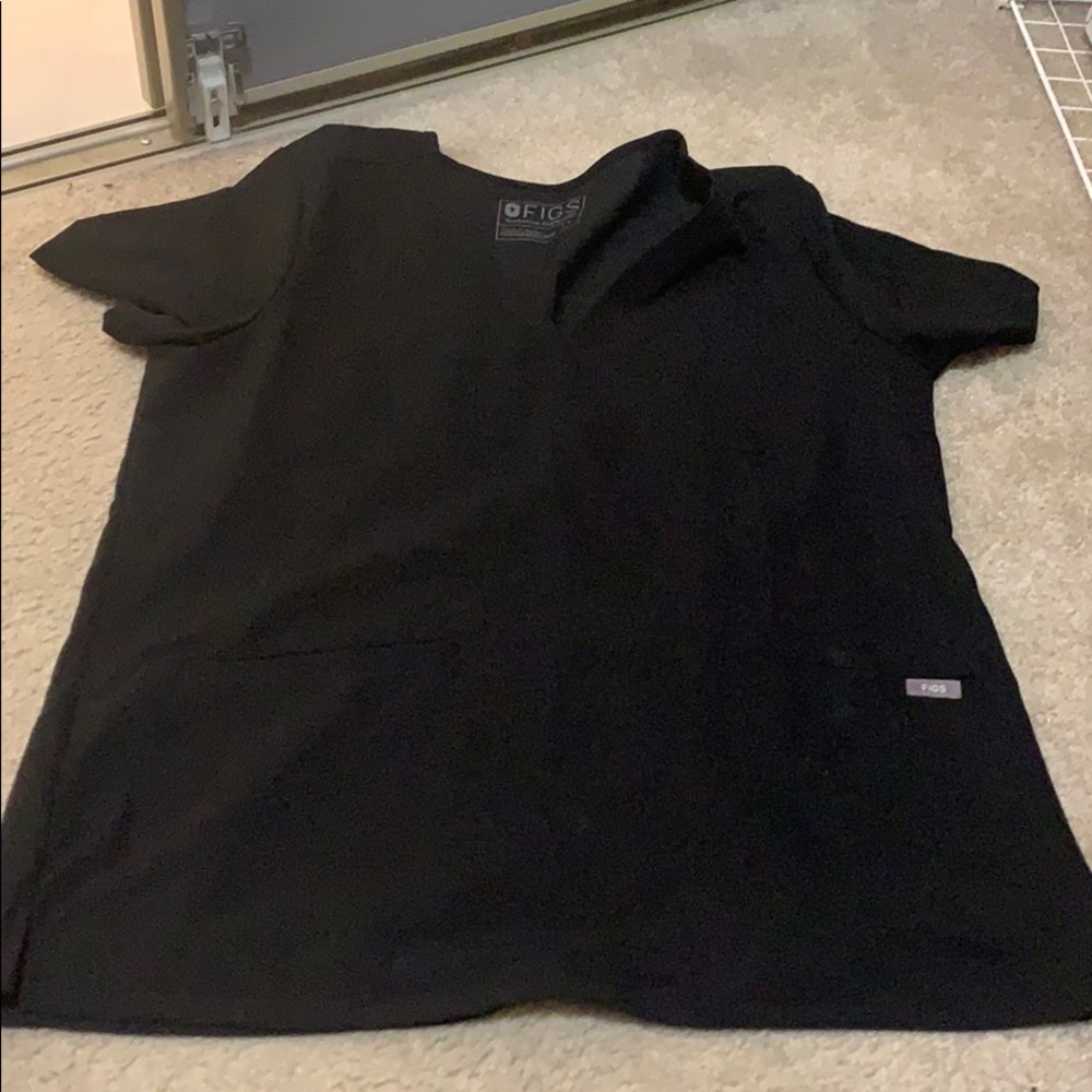 Brand New FIGS Black Scrub Top